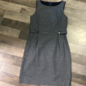 Striped Navy and White Sleeveless Dress